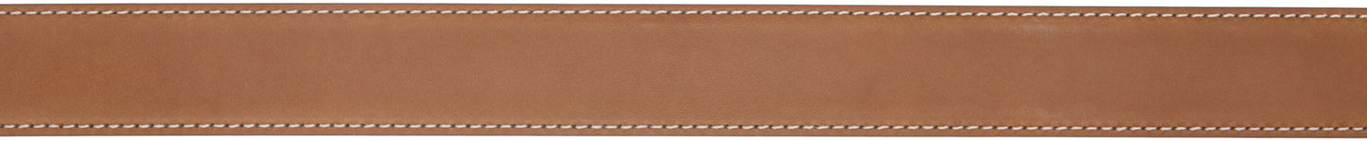 Pasovi Thom Browne Thom Browne Pebble Grain Leather Belt with Round Buckle Rjava | MCX067A-L0044, 1