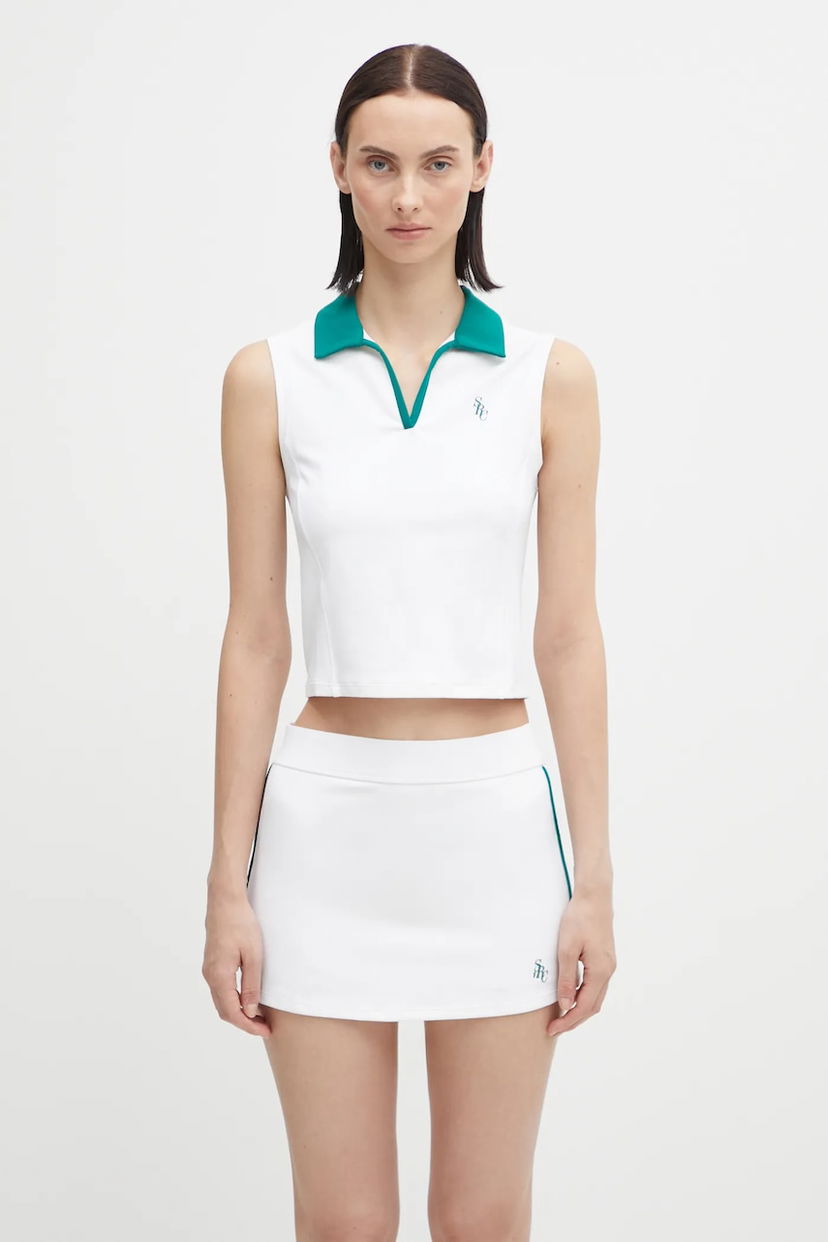 Polo majica Sporty & Rich Sleeveless Sports Polo Top Bela | TO024621302WH27