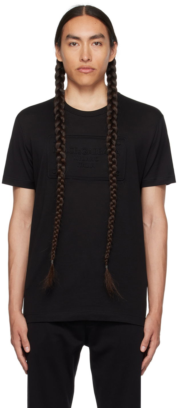 Majica Dolce & Gabbana Black Embossed T-Shirt Črna | G8KBAZG7C7U