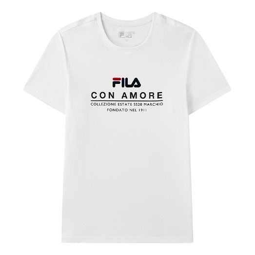 Majica FILA Loose Short Sleeve T-Shirt With Logo Print Bela | F11M028114G-WT
