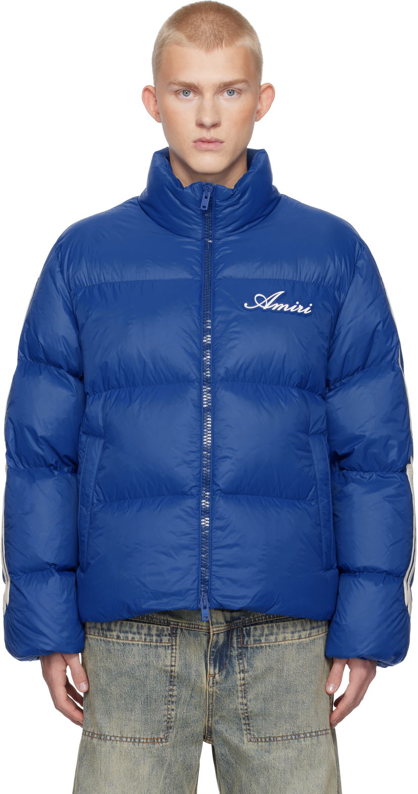 Puhovka AMIRI Bones Down Jacket Modra | AMOUDW1008