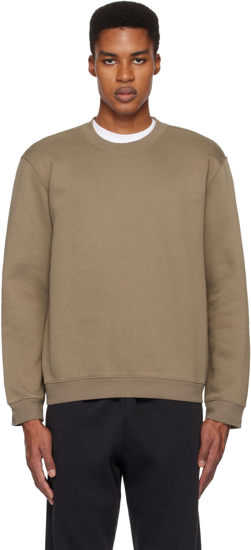Pulover SKIMS SKIMS Fleece Lounge Crewneck Sweatshirt Rjava | PL-PLO-8028M