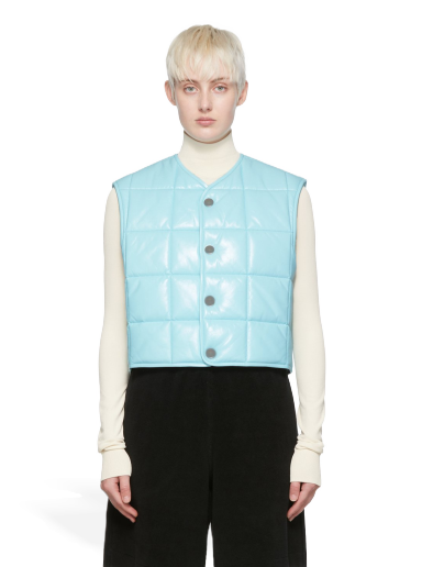 Pleteni pulover Bottega Veneta Leather Vest Modra | 686421 VKLC0