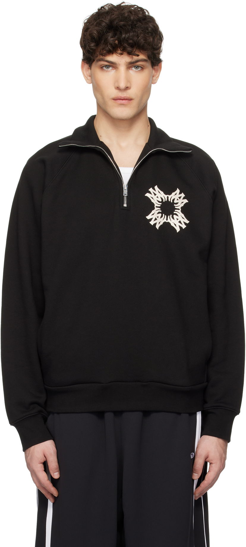 Pulover AMIRI AMIRI MA Quad Half-Zip Sweatshirt Črna | AMJYCW1058
