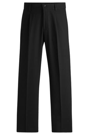 Hlače BOSS Modern-Fit Stretch Twill Trousers with Front Crease Črna | 50538671