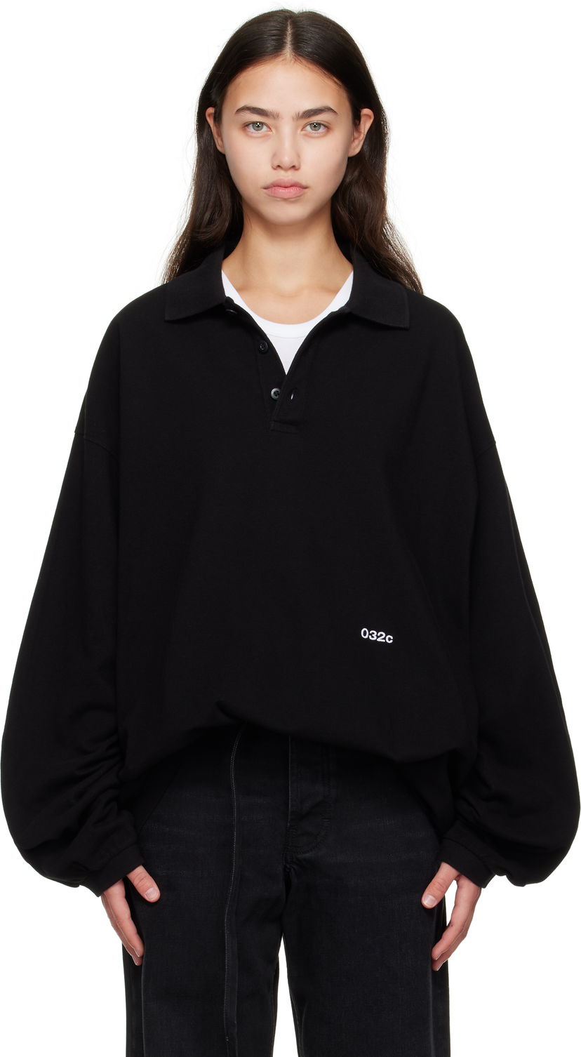 Polo majica 032C Speed Devil Long Sleeve Polo Črna | F25-URC-0479-050-W