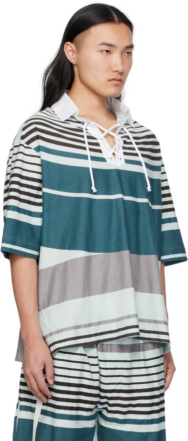 Polo majica Craig Green Craig Green Striped Lace-Up Polo Večbarvna | CGSS25CJETSS24, 1
