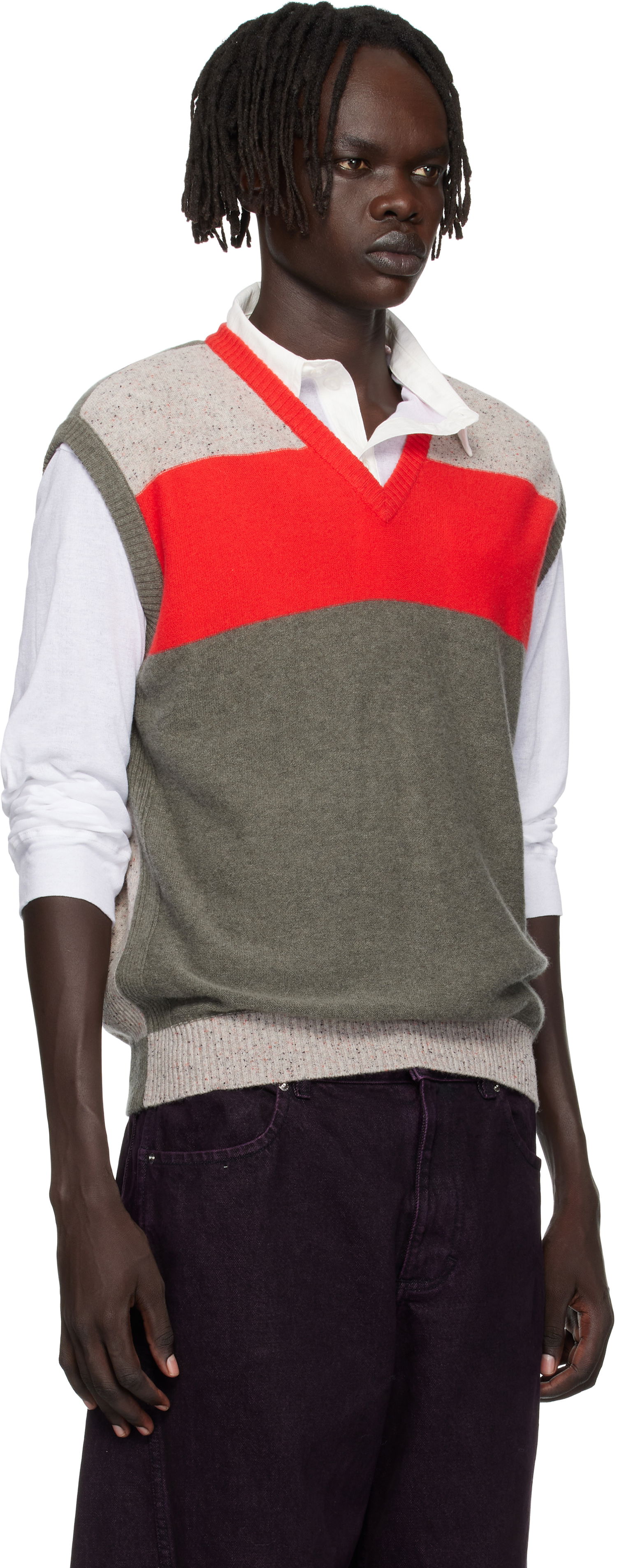 Telovnik Eckhaus Latta Eckhaus Latta Striped Knit Racer Vest Večbarvna | 8260-EL-PF25-W, 1