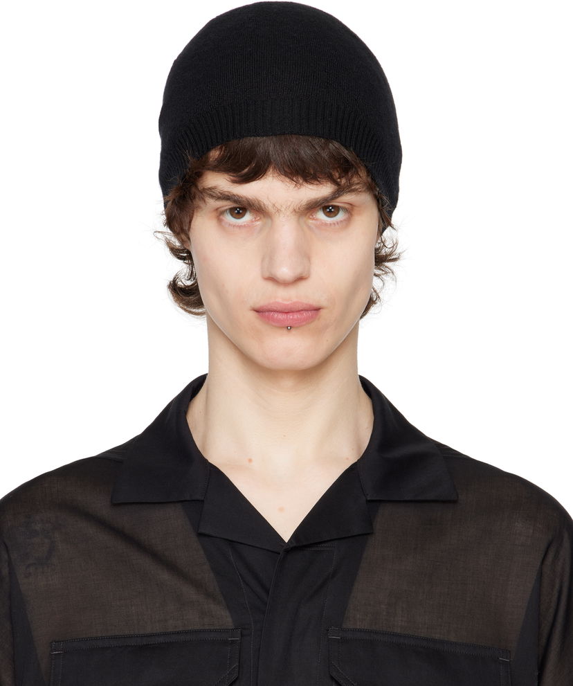 Beanie Rick Owens Rick Owens Hollywood Cashmere Beanie Črna | RU01E5495 WS