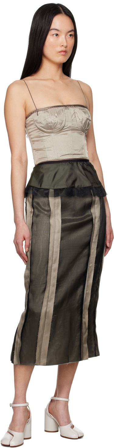 Krila Maison Margiela Maison Margiela Silk Midi Dress with Peplum Zelena | S51DD0025 MTN057, 3