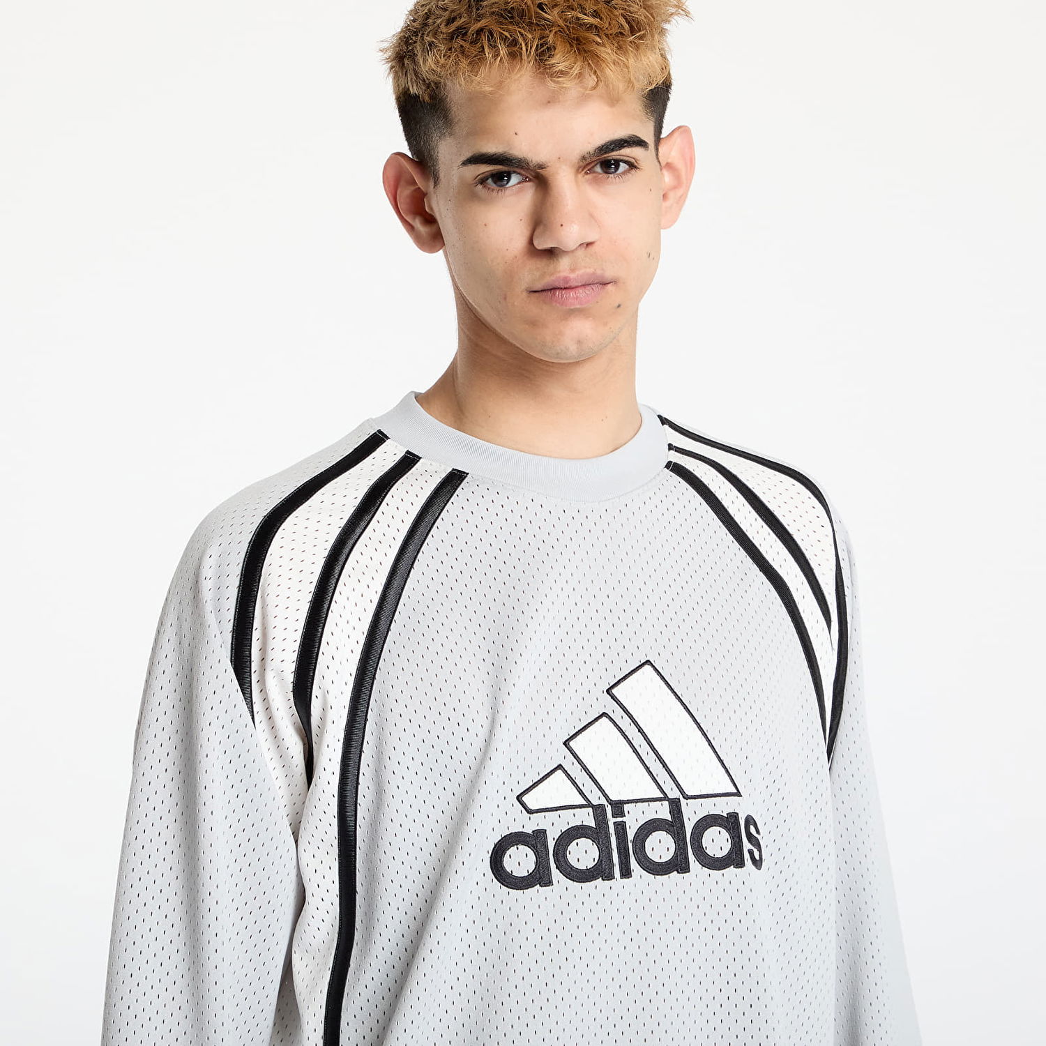 Pleteni pulover adidas Performance Mesh Long Sleeve Warm Up Top Siva | JD5375, 1