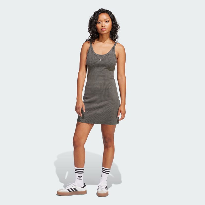 Obleke adidas Performance Ribbed Mini Dress Zelena | JC7550