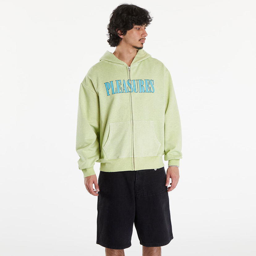 Pulover Pleasures Onyx Zip Up Hoodie Faded Lime Zelena | P24SU011 LIME