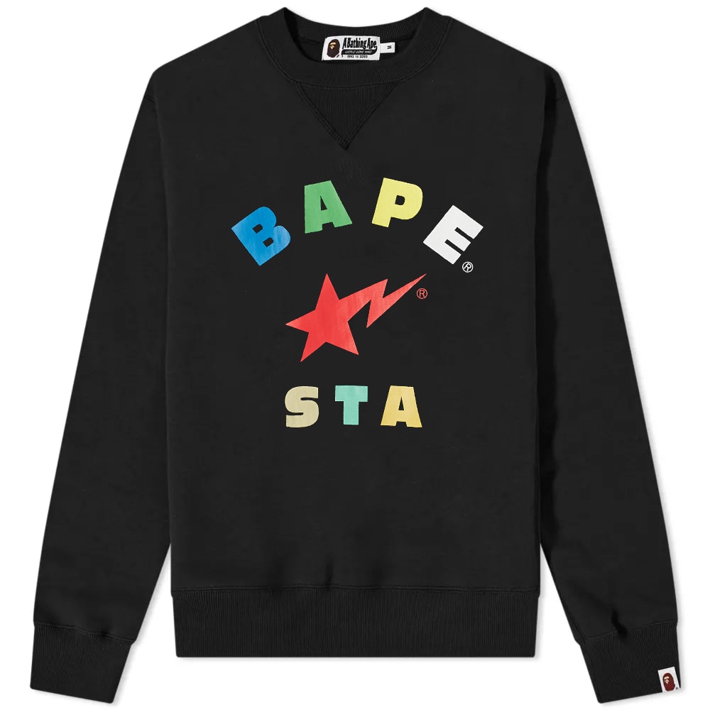 Pulover BAPE A Bathing Ape STA Crew Sweat Črna | 001SWI801014M-BLK, 0