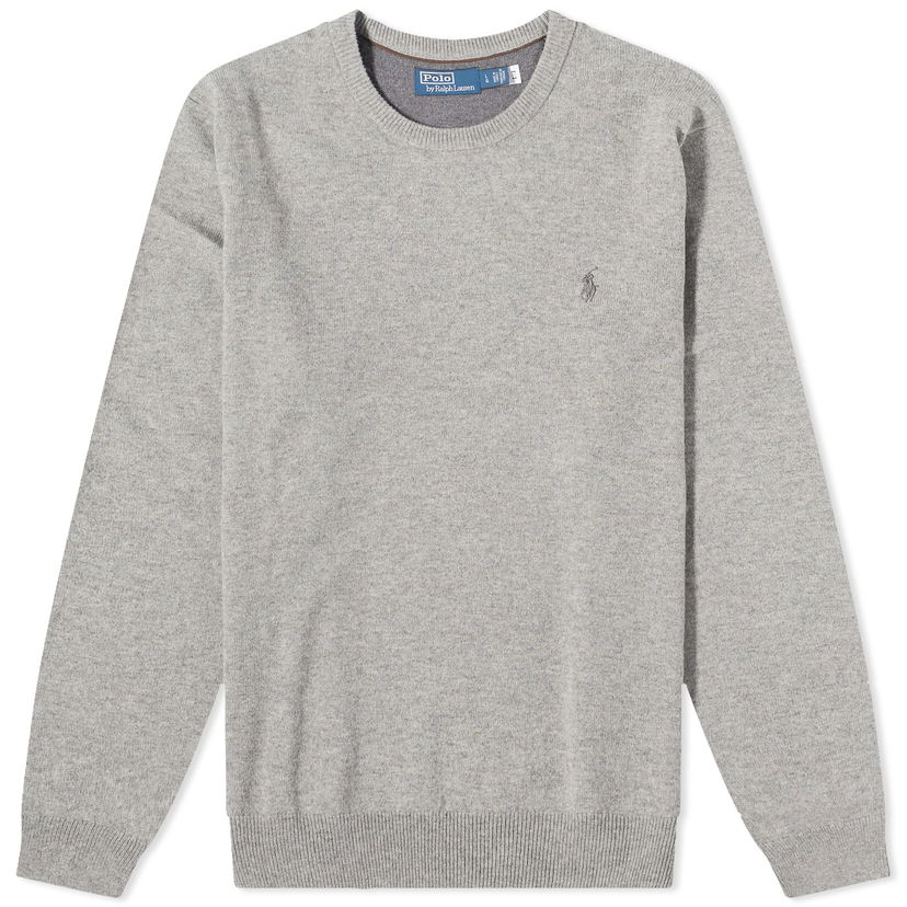 Pulover Polo by Ralph Lauren Polo Ralph Lauren Men's Lambswool Crew Knit Fawn Grey Heather Siva | 710876714007