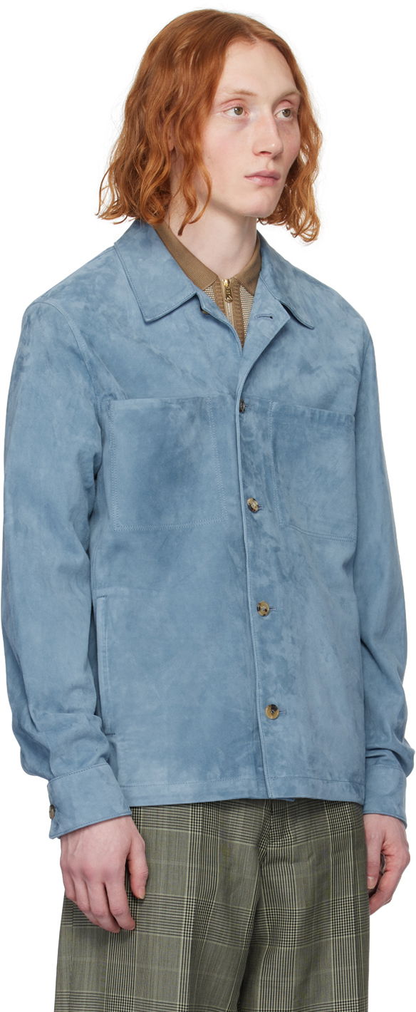 Srajce Paul Smith Paul Smith Suede Button Up Shirt Modra | M1R-722Y-M01931-40B, 1