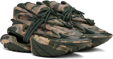 Superge in čevlji Balmain Balmain Unicorn Low Camouflage-Print Zelena | EM1VJ309KCKN, 3