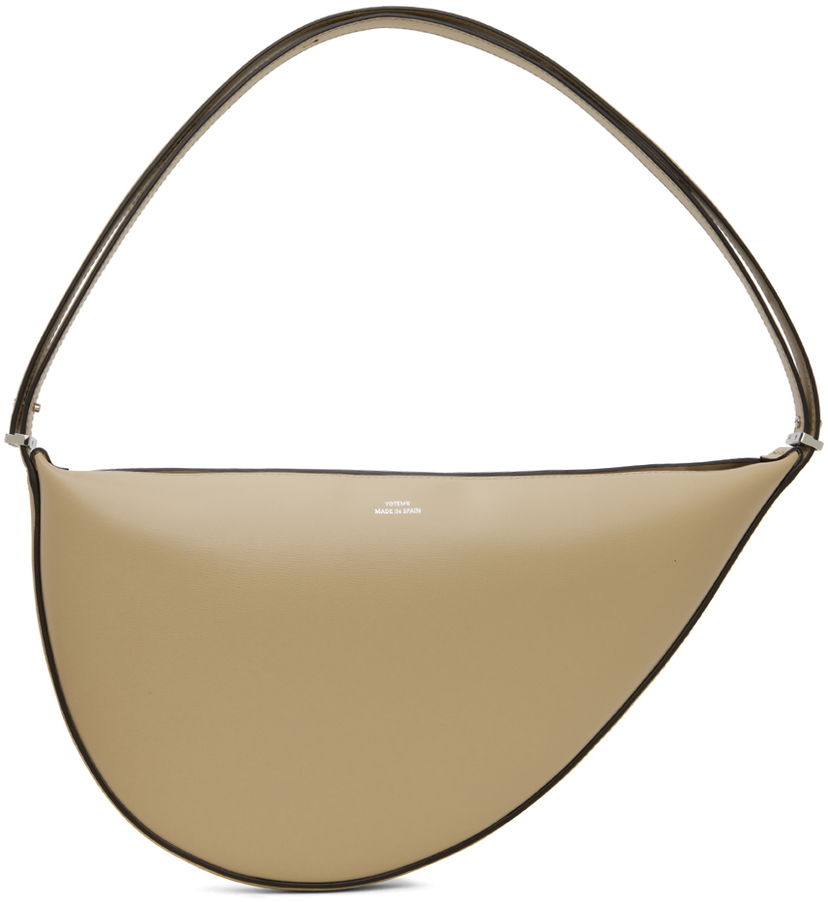 Torba za čez ramo TOTEME Scooped Sling Leather Shoulder Bag Bež | 242-WAL2276-LE0025