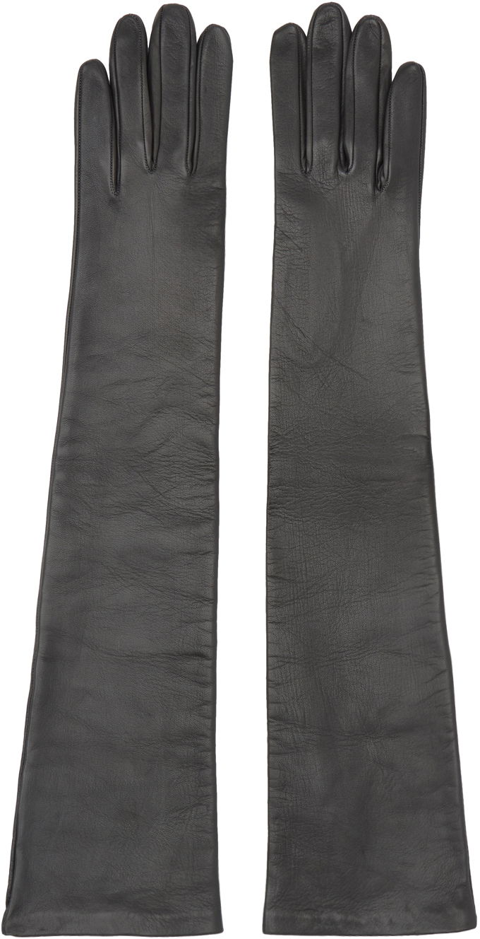 Rokavice Dries Van Noten Soft Leather Long Gloves Črna | 242-010103-007