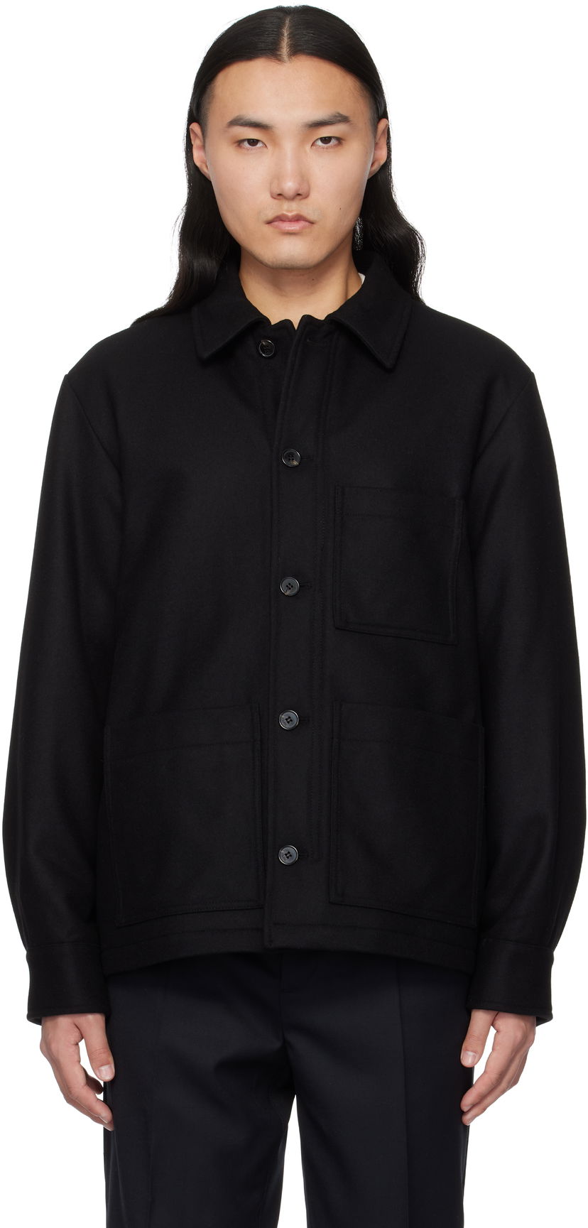 Jakna A.P.C. Wool Chore Jacket Črna | WOAJS-H02713
