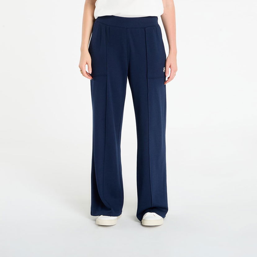 Trenirka Tommy Hilfiger Tommy Hilfiger TH Script Straight Pique Sweatpants Mornarica | WW0WW46146 C1G