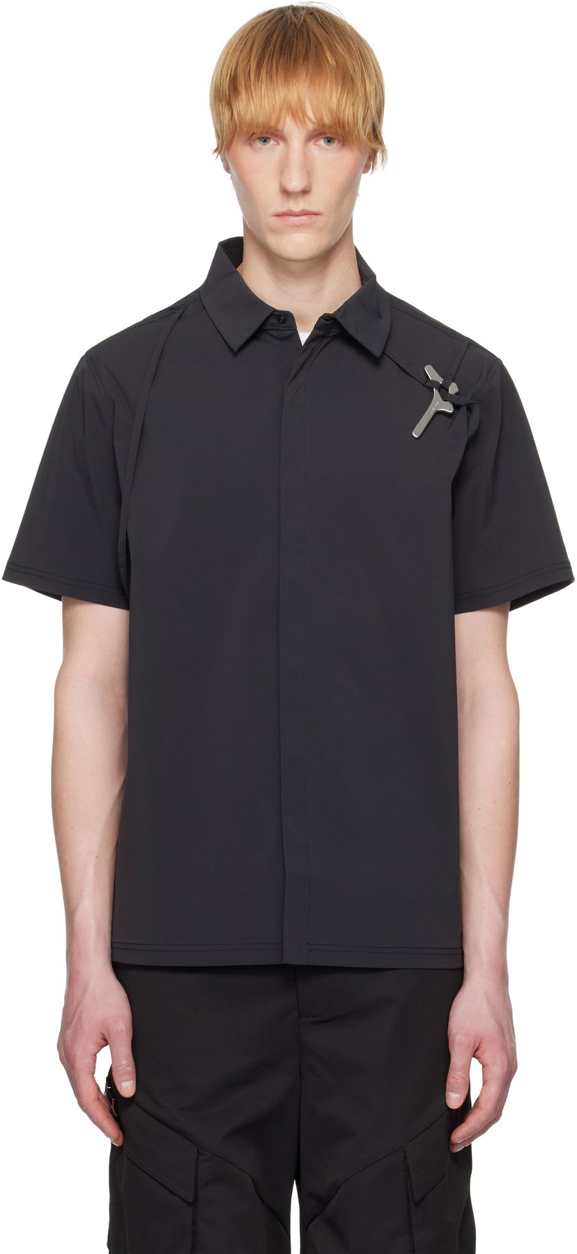 Srajce HELIOT EMIL Heliot Emil Purulence Technical Shirt Črna | SS25_M_05_042_BLK01_CO