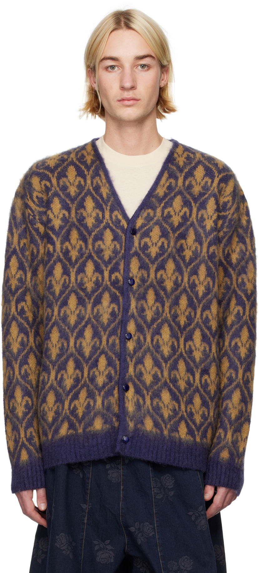 Pleteni pulover Needles Mohair Ornament Cardigan Lila | PU311