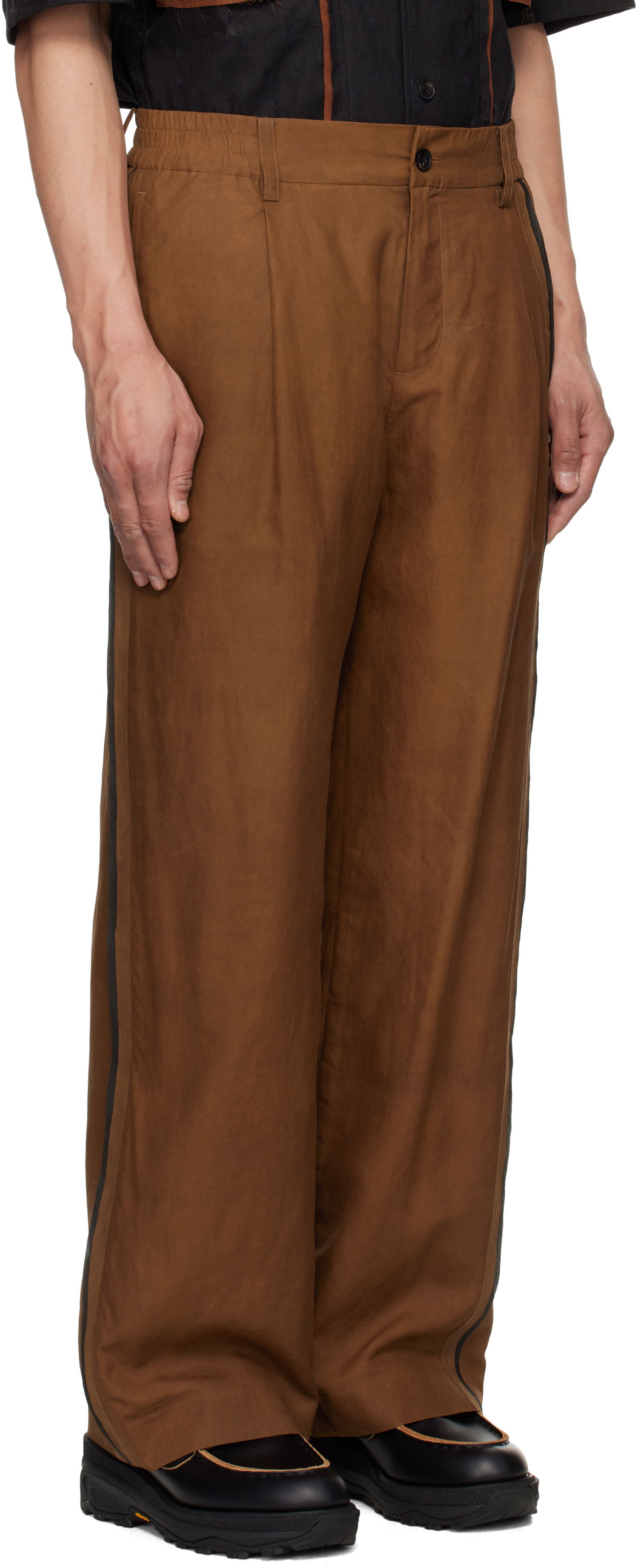 Hlače Feng Chen Wang Feng Chen Wang Silk Trousers Rjava | FENG19TR16, 1