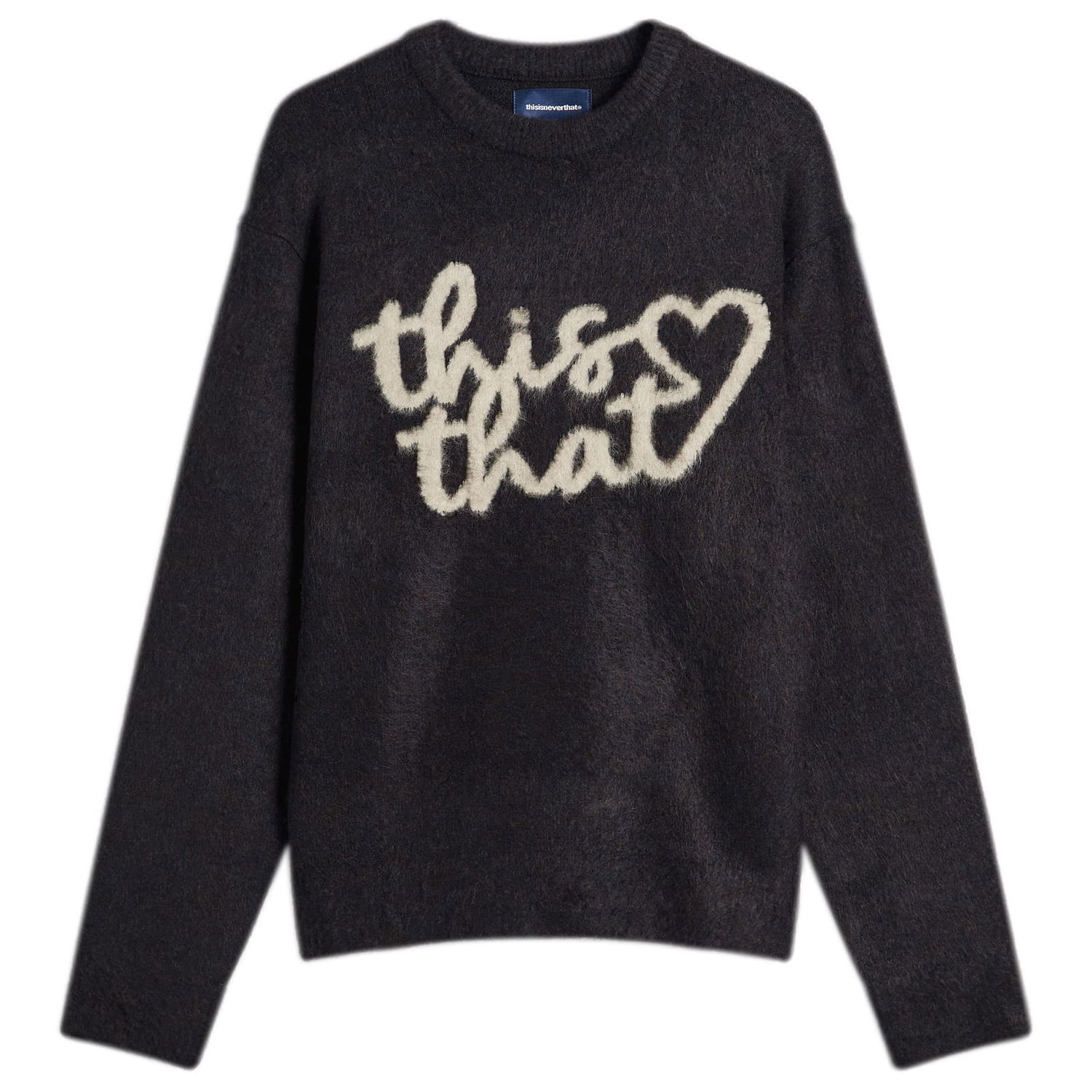 Pleteni pulover thisisneverthat Heart Logo Knit Jumper Črna | TN253KKNPK10-DNV, 0