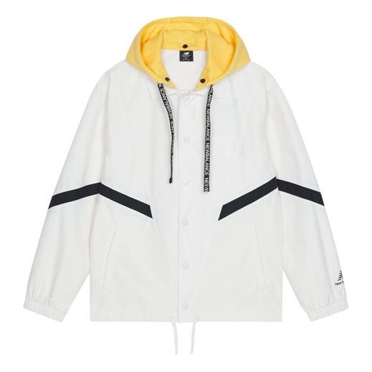 Vetrovka New Balance Logo Print Hooded Jacket Bela | AMJ13361-IV