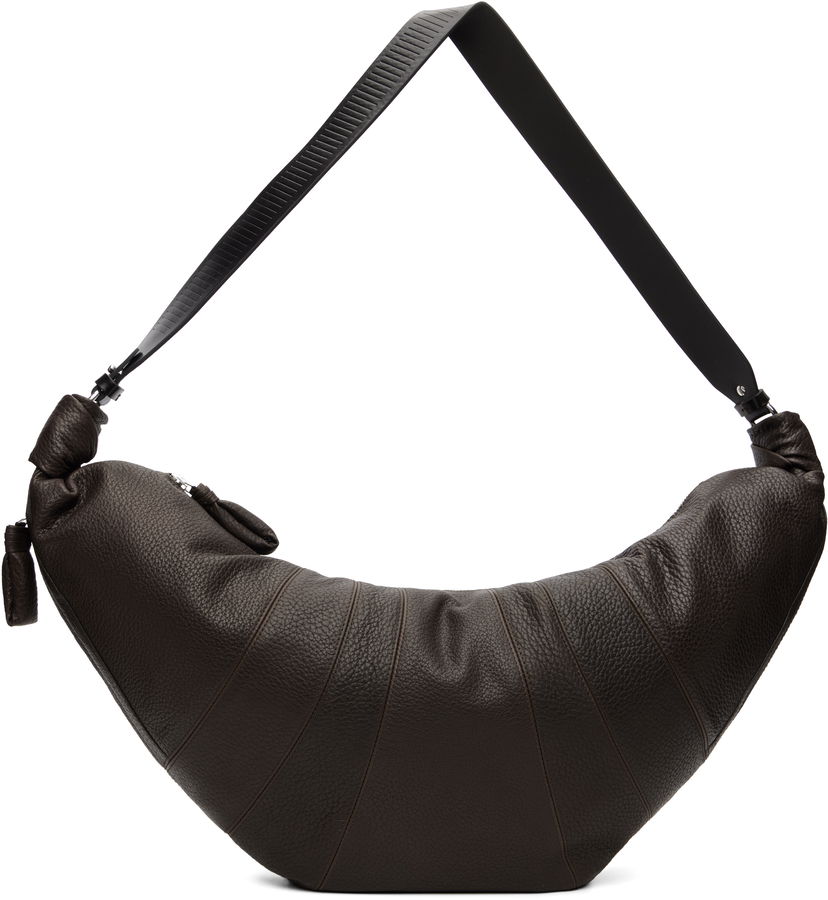 Torba za čez ramo LEMAIRE Rail Belt Large Croissant Bag Rjava | BG0172 LL0137