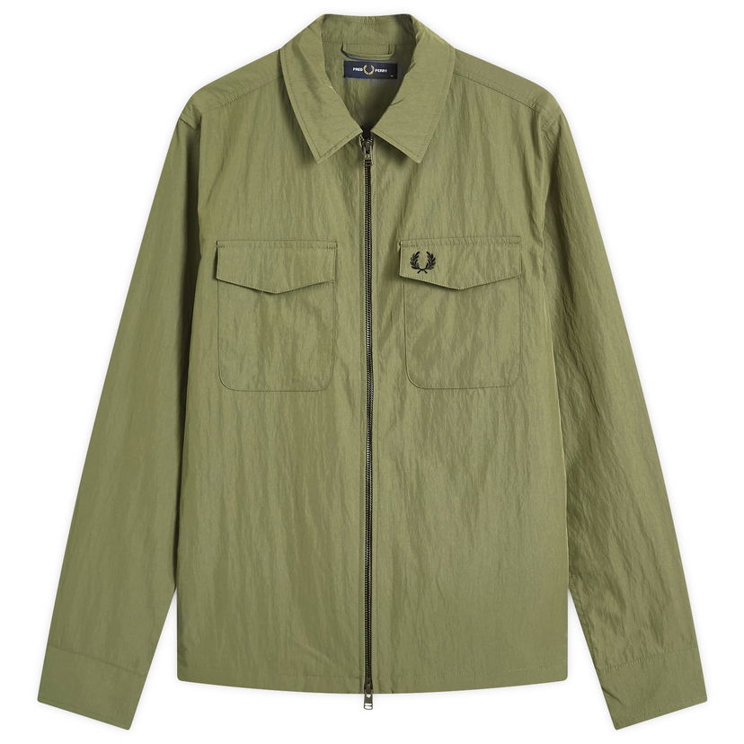 Srajce Fred Perry Fred Perry Zip Through Overshirt Zelena | M5684-X21