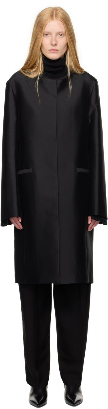 Plašči TOTEME TOTEME Collarless Coat Črna | 253-WRO0213-FB0429, 0