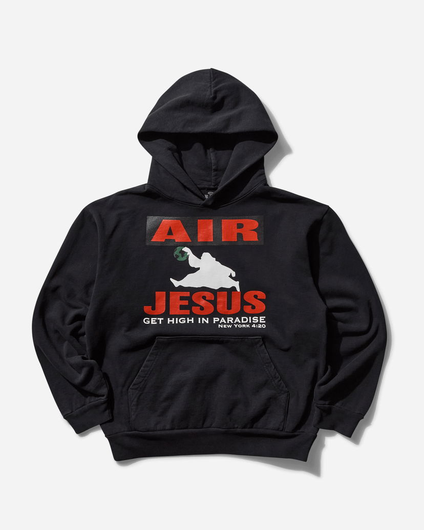 Pulover PARADIS3 Air Jesus Hoodie Črna | PAAIRJESUSHOOD 1