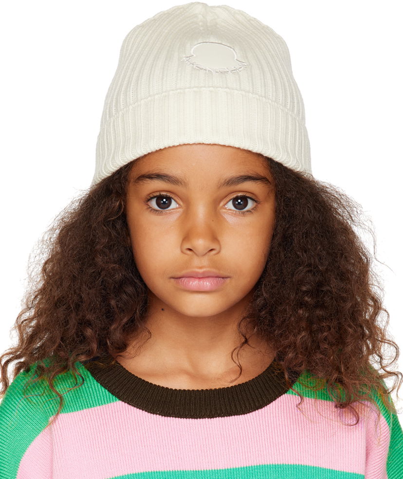 Beanie Moncler Moncler Enfant Kids Ribbed Knit Patch Beanie Bela | I29543B00010M1131