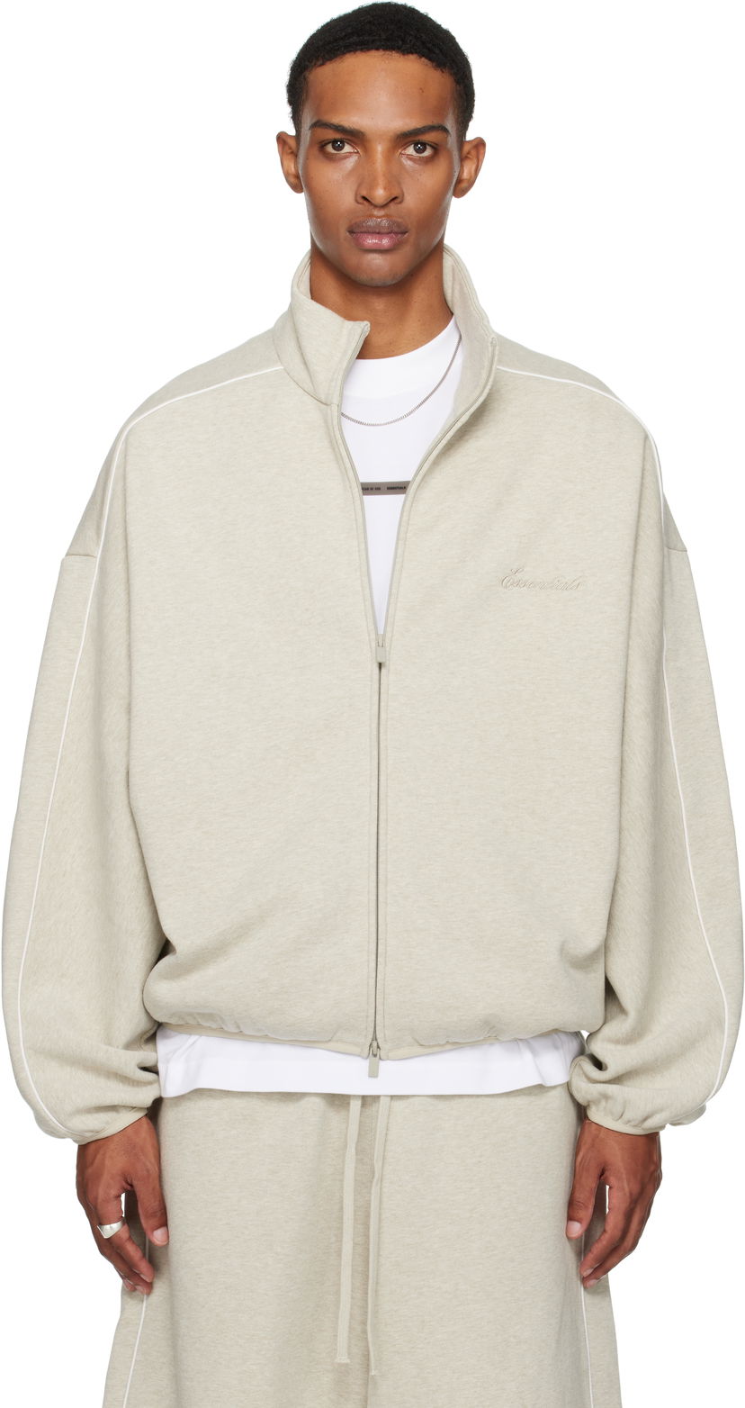Jakna Fear of God ESSENTIALS Modern Fit Fleece Track Jacket Bež | 202SP256892F