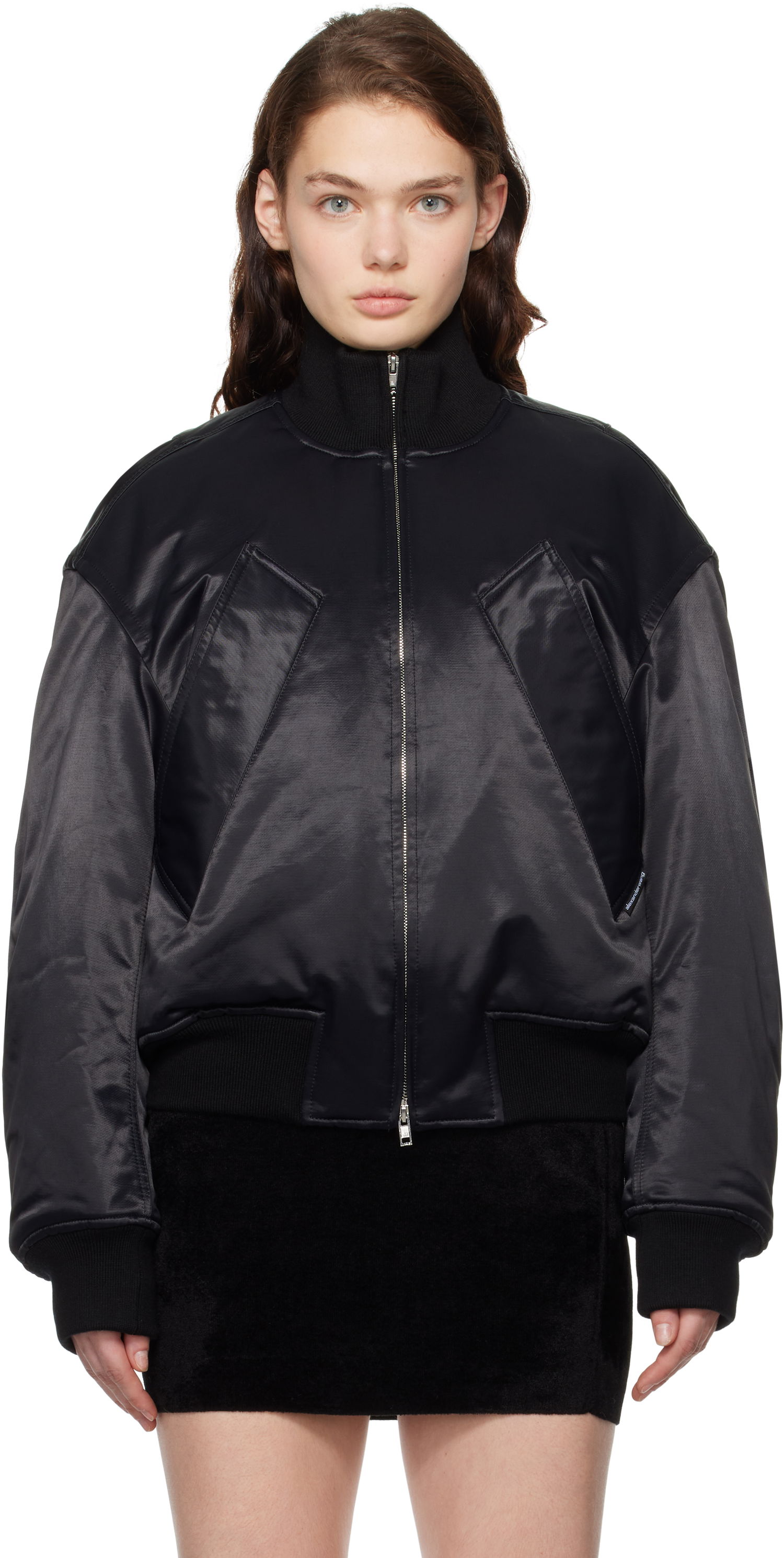 Bomber jakna Alexander Wang Sateen Bomber Jacket Črna | UWC4242050, 0