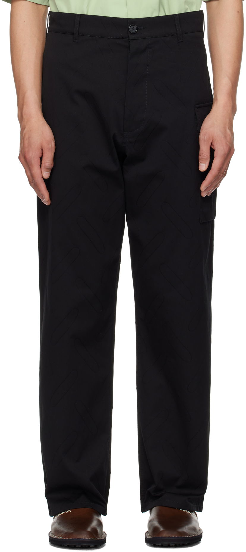 Cargo hlače Marni Marni Confetti Jacquard Cotton Trousers Črna | PUMU0095S1 UTC484