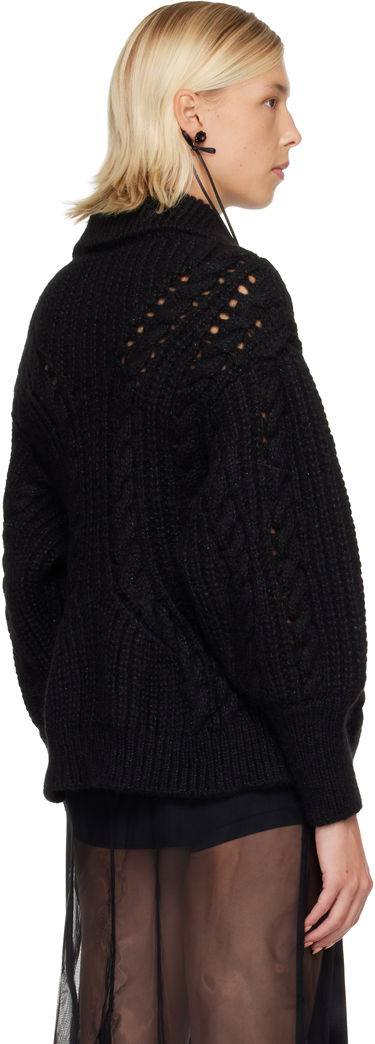 Pleteni pulover Simone Rocha Simone Rocha Sculpted Chunky Knit Cardigan Črna | MZMK1B 0665, 2