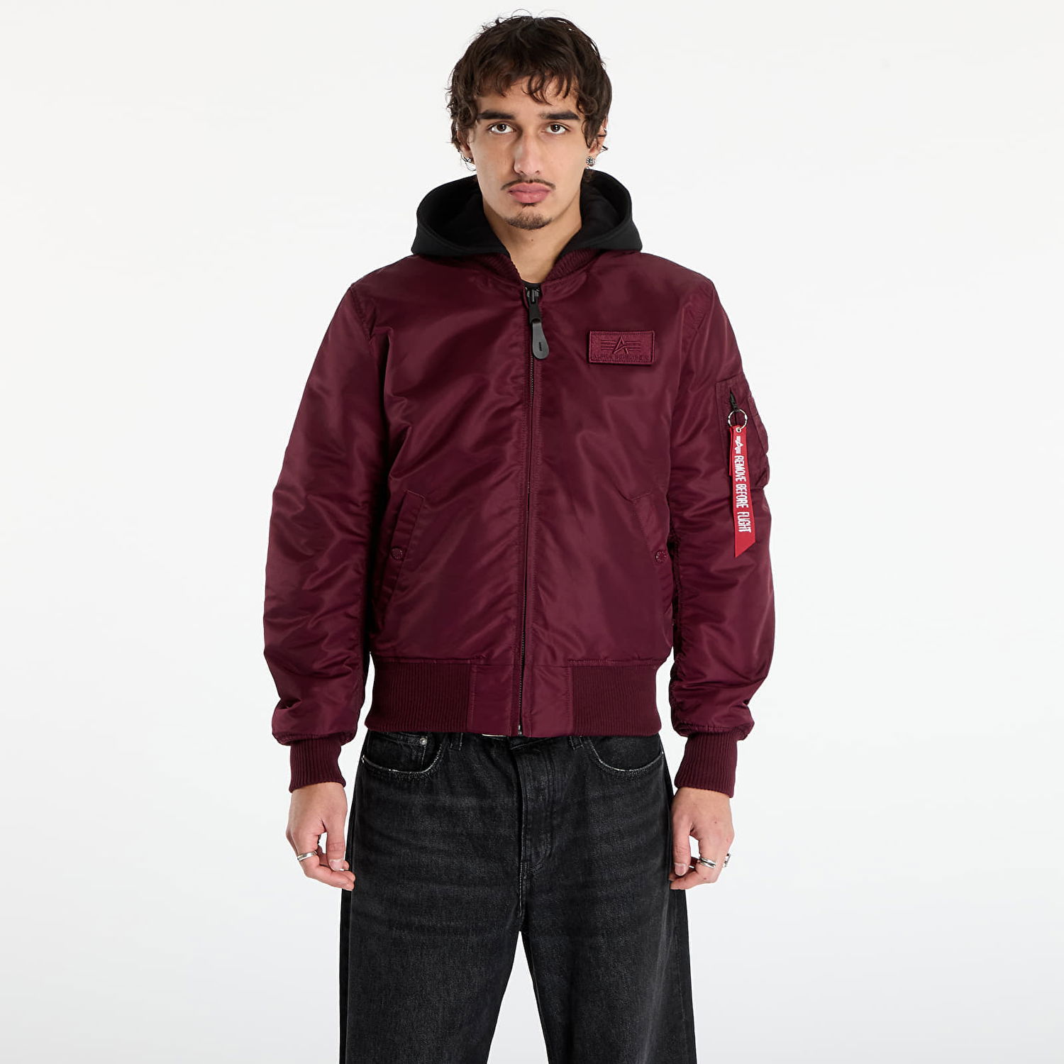 Bomber jakna Alpha Industries Jacket MA-1 Zip Hood Backprint Bordo | 128113-608, 0