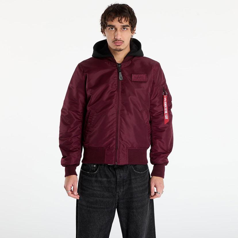 Bomber jakna Alpha Industries Jacket MA-1 Zip Hood Backprint Bordo | 128113-608
