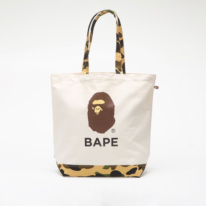 Tote bag BAPE A BATHING APE 1St Camo Ape Head Tote Bag Ivory Universal Bež | 001BAK801009M IVY