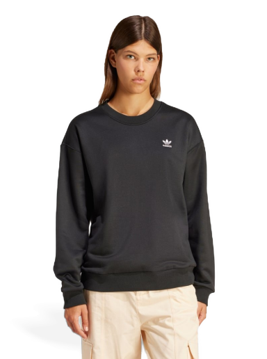 Pleteni pulover adidas Originals Trefoil Loose Crewneck Črna | IU2410