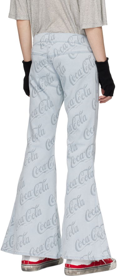 Kavbojke ERL Jacquard Logo Pattern Flare Jeans Modra | ERL08P014, 2
