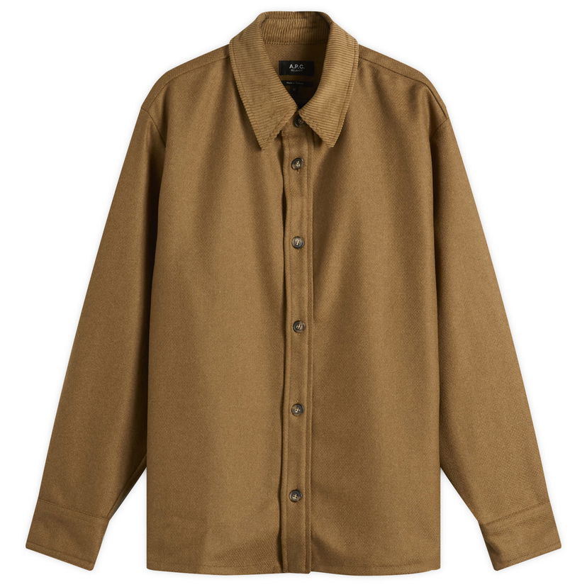 Srajce A.P.C. Bernado Wool Overshirt, Size Small Rjava | WVBCV-H32030-PCB