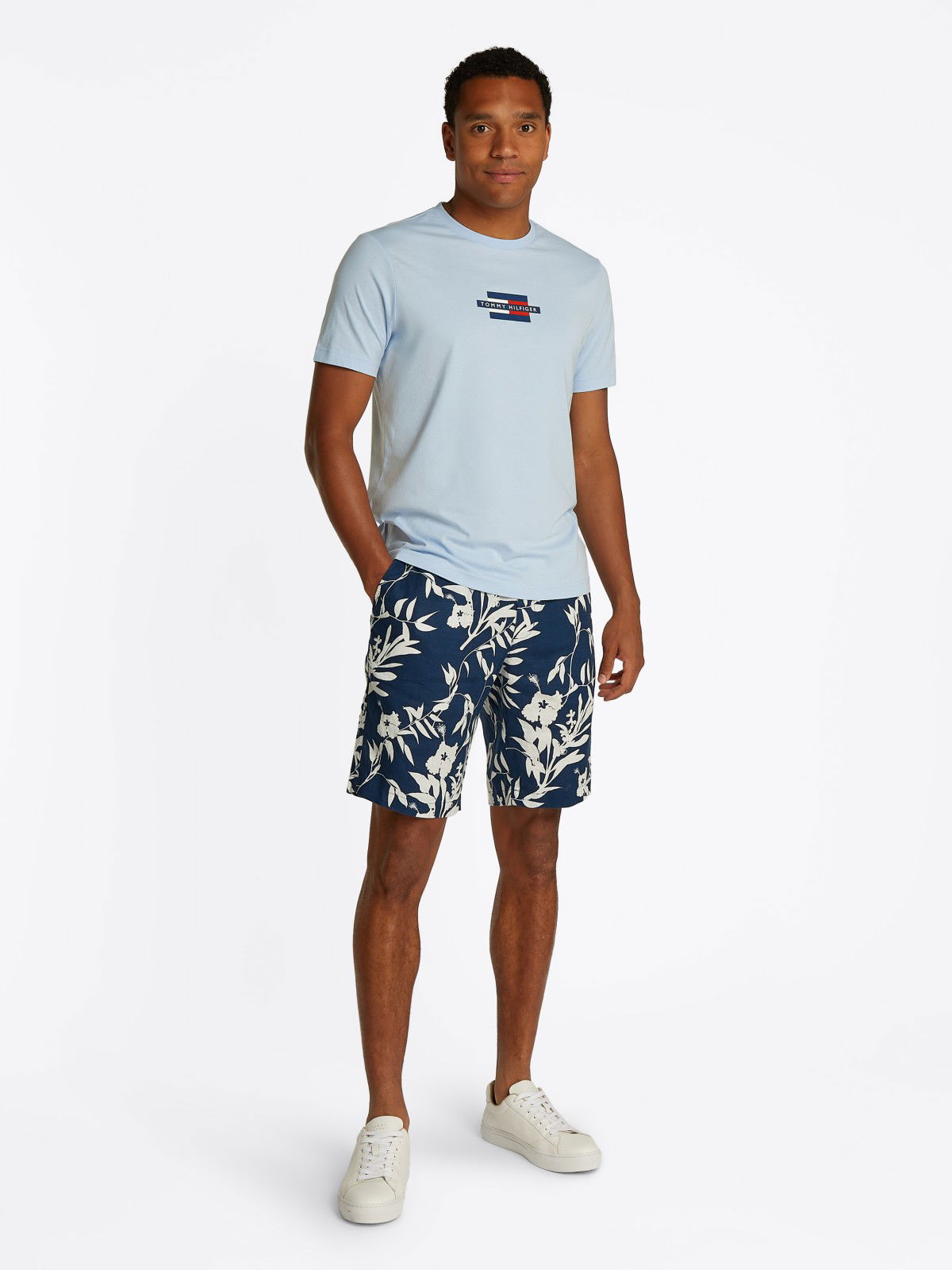 Majica Tommy Hilfiger Tommy Hilfiger Flag Box T-Shirt Modra | MW0MW38636C1O, 1