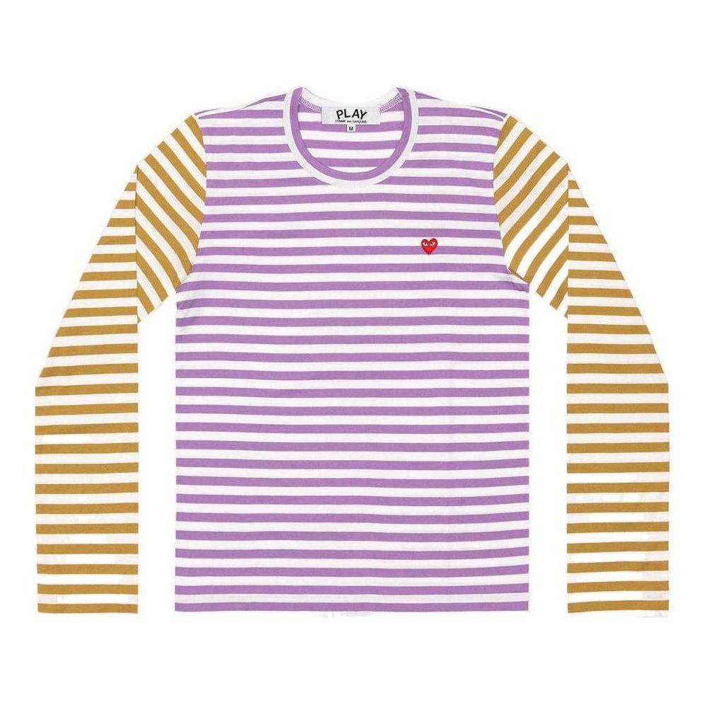 Majica Comme des Garçons PLAY Long Sleeve Bi-Colour Striped T-Shirt Lila | AZ-T318-051-4, 0