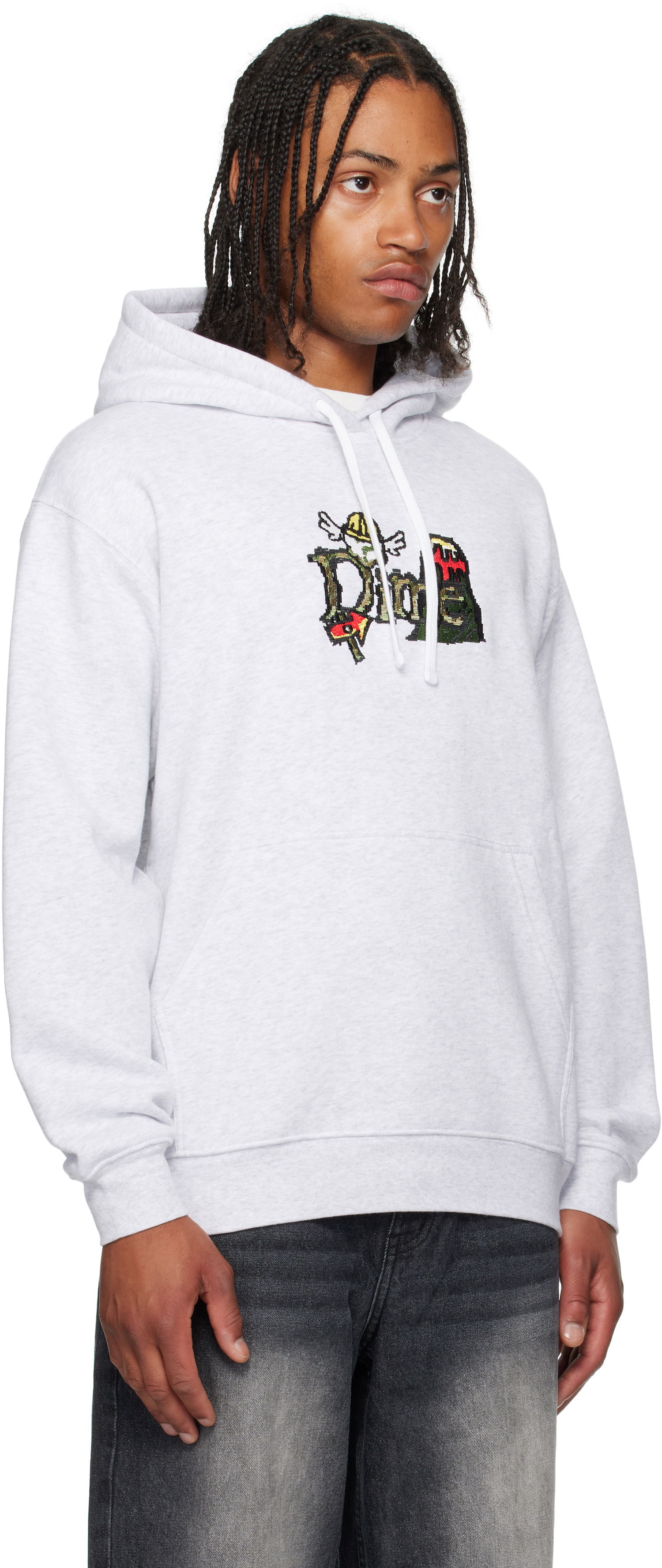 Pulover Dime Dime Classic Fuzzy Hoodie Siva | DIMESU2545ASH, 1