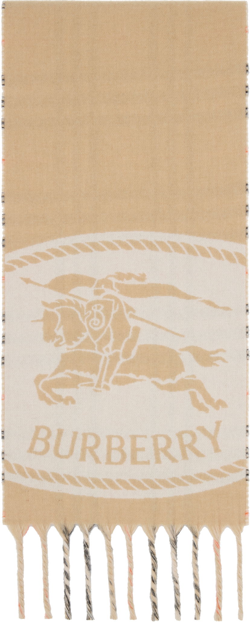 Šala Burberry Burberry Reversible Knight Stamp Scarf Bež | 8109751