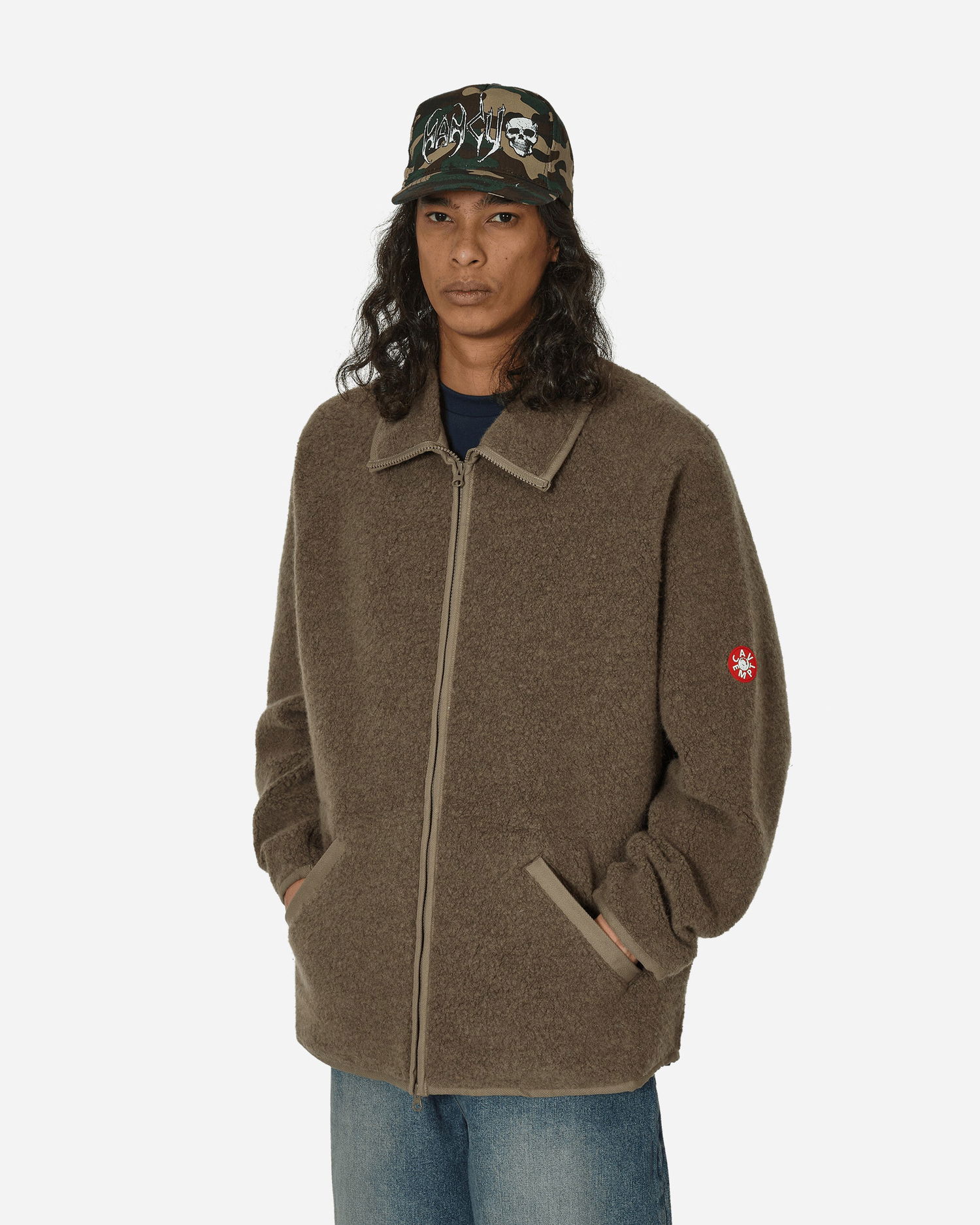 Jakna Cav Empt Wool Boa Fleece Zip Up Jacket Khaki Zelena | CES25CS22 KHKI, 0